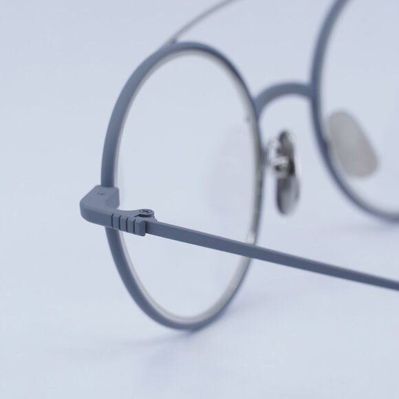 Thom Browne TB108 BGRYSLV50 Eyeglasses Grey/Silver 50mm Round Frame - Picture 6 of 10